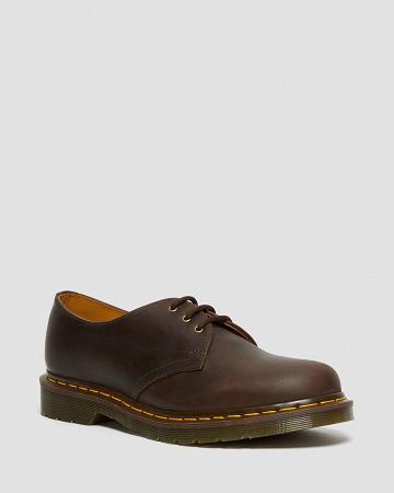 Men's Dr Martens 1461 Crazy Horse Leather Oxfords Shoes Brown | AU 590XYU